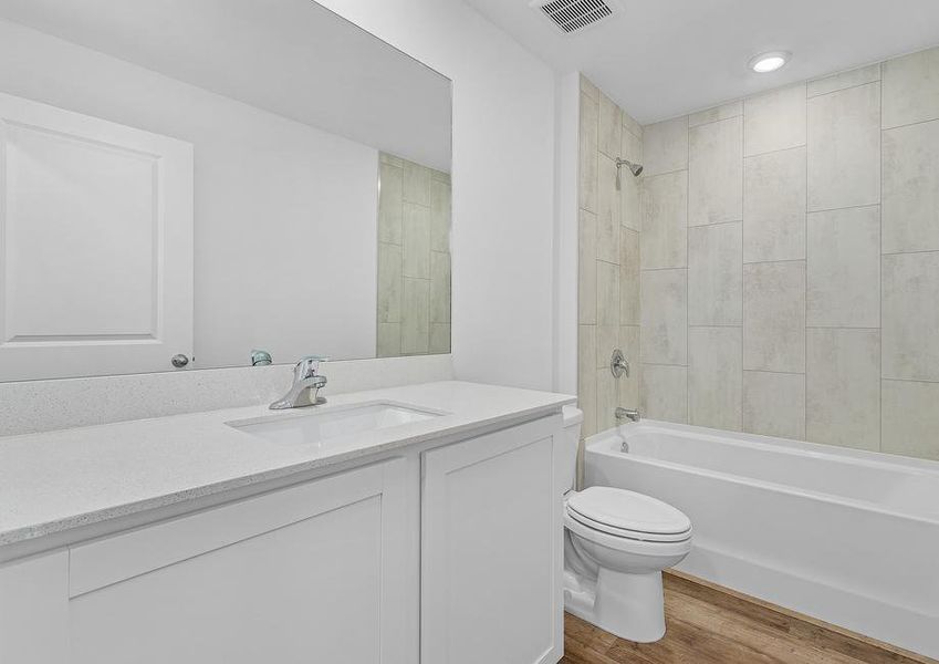 Each of the secondary bathrooms provides the perfect space for your guests to get ready