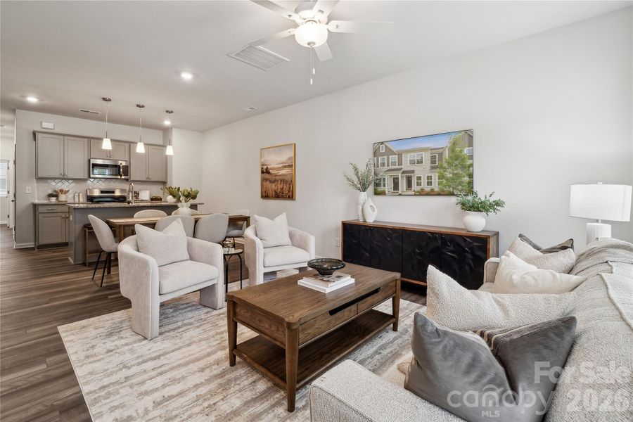 Furnished interior view inside a new home in Nichols Landing, Charlotte (Image 12).