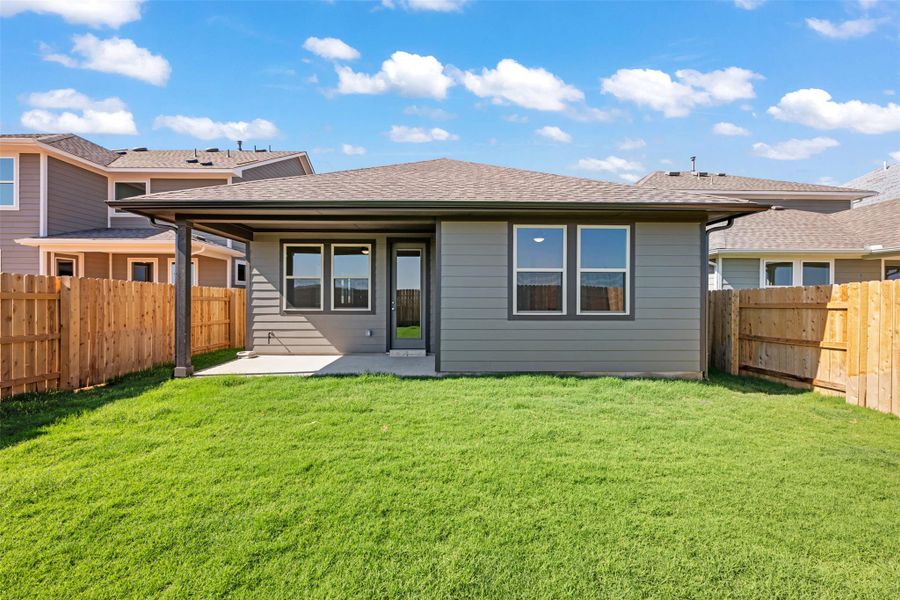 Exterior details and patio area of a home in The Trails at Carmel, Pflugerville (Image 4).