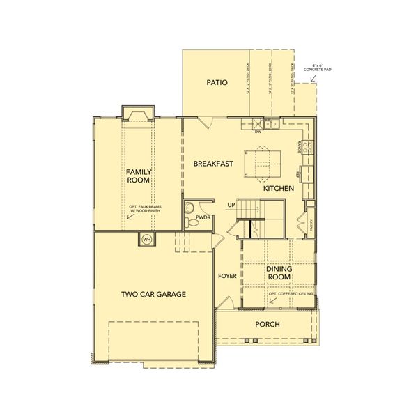 2D floor plan layout for the Roosevelt by Kerley Family Homes in Walters Creek, Douglasville, GA (Image 3). 2D floor plan layout for the Roosevelt by Kerley Family Homes in Walters Creek, Douglasville, GA (Image 3).
