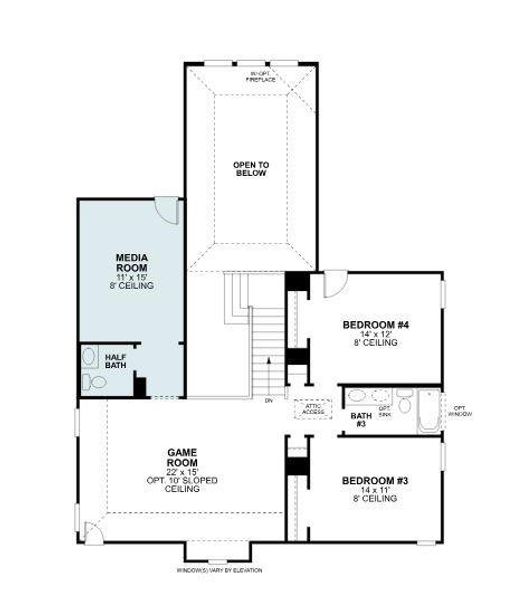 2D floor plan layout of this home in Aster Park, McKinney, TX (Image 3). 2D floor plan layout of this home in Aster Park, McKinney, TX (Image 3).