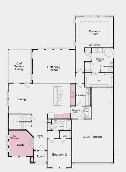 Structural options added include: gourmet kitchen 2, study, and 42" front door.