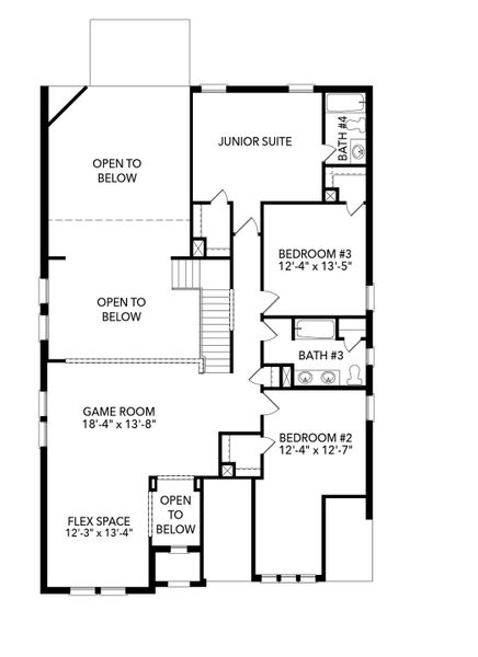 2D floor plan layout of this home in Country Lakes, Denton, TX (Image 3).