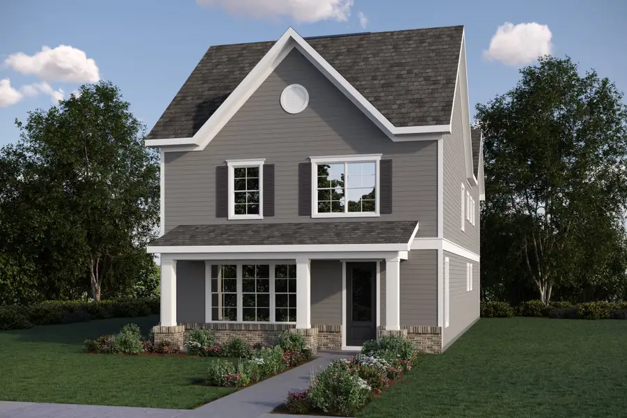 Representative exterior photo of a completed home built from the Bella by Baker Residential in Atwater Station - Village Collection, Fuquay Varina, NC (Image 2). Representative exterior photo of a completed home built from the Bella by Baker Residential in Atwater Station - Village Collection, Fuquay Varina, NC (Image 2).