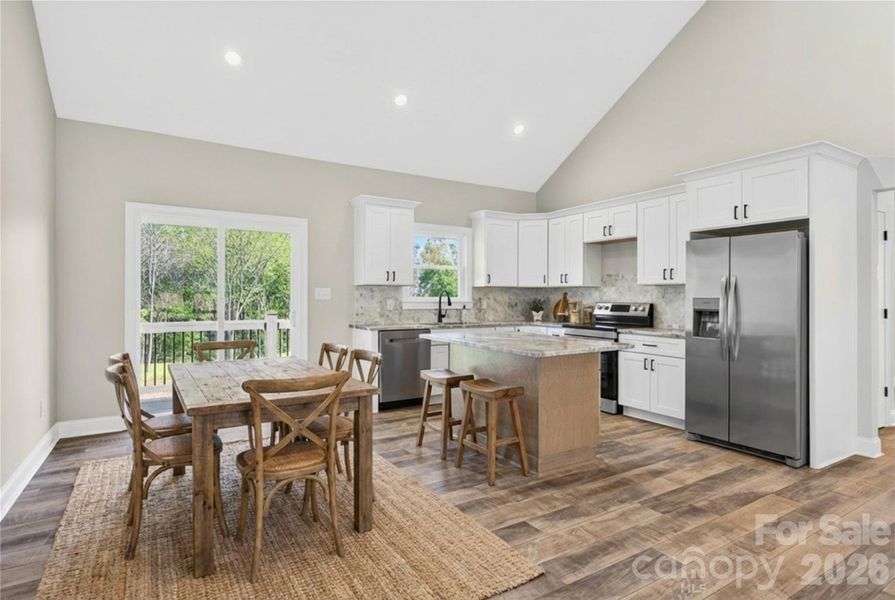 Virtually Staged kitchen/dining-NO refrigerator in the home Virtually Staged kitchen/dining-NO refrigerator in the home