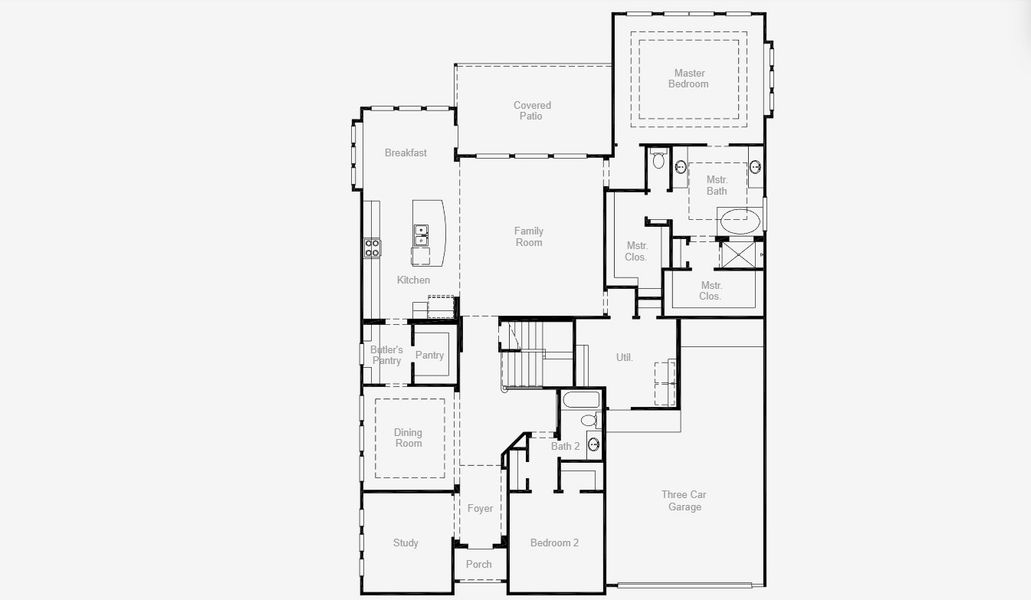 2D floor plan layout for the Humble by Coventry Homes in Dominion of Pleasant Valley 70', Wylie, TX (Image 5).