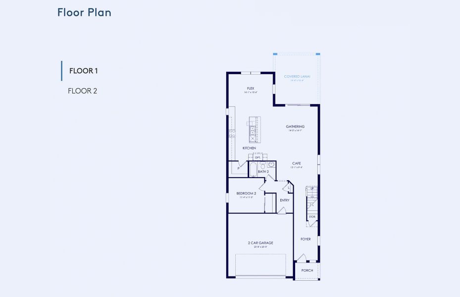 2D floor plan layout of this home in Riverwood, Zephyrhills, FL (Image 5).
