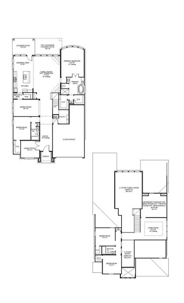 2D floor plan layout of this home in Bridgeland, Cypress, TX (Image 2).