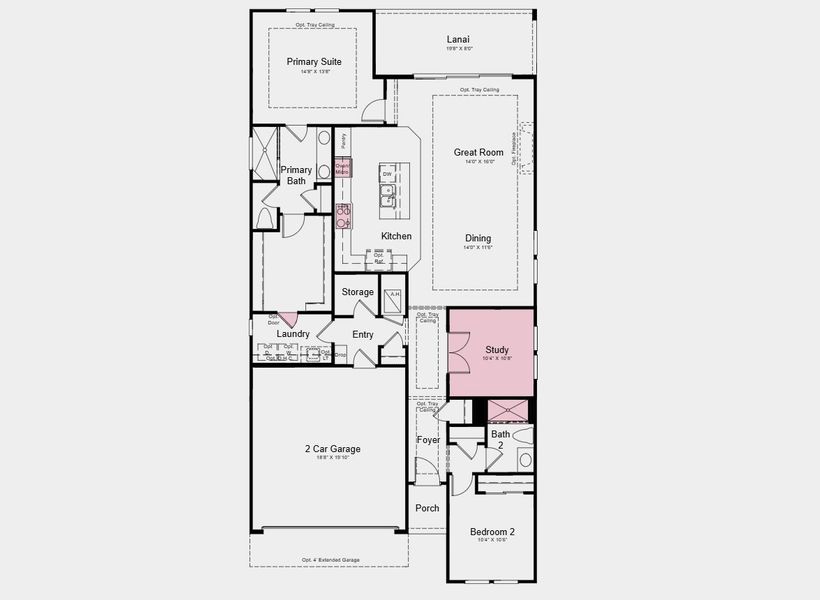 2D floor plan layout of this home in Esplanade at St. Marys, St. Marys, GA (Image 3).