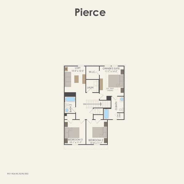 2D floor plan layout for the Pierce by Centex in Pinara Pines, Conroe, TX (Image 3). 2D floor plan layout for the Pierce by Centex in Pinara Pines, Conroe, TX (Image 3).