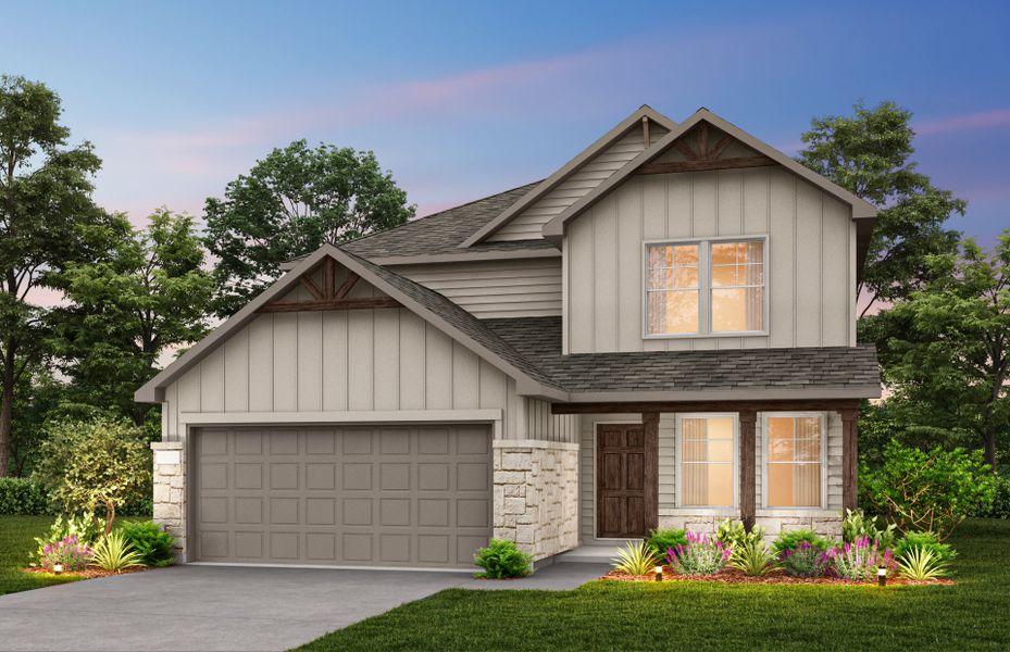 The Mesilla, a two-story home with 2-car garage, shown with Home Exterior HC203