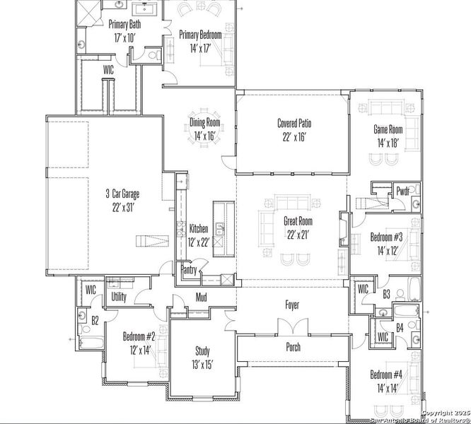 2D floor plan layout of this home in George's Ranch, Boerne, TX (Image 4). 2D floor plan layout of this home in George's Ranch, Boerne, TX (Image 4).