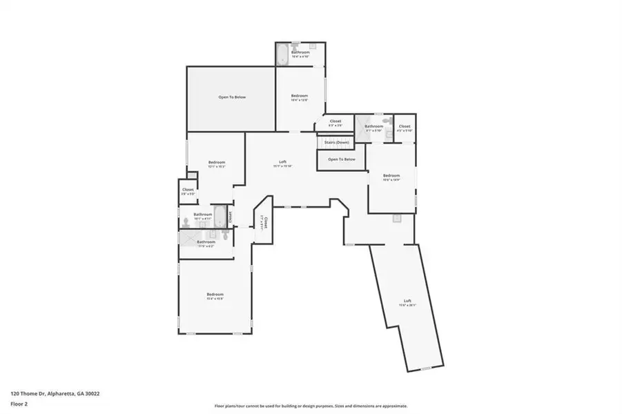 2D floor plan layout of this home in , Alpharetta, GA (Image 7). 2D floor plan layout of this home in , Alpharetta, GA (Image 7).