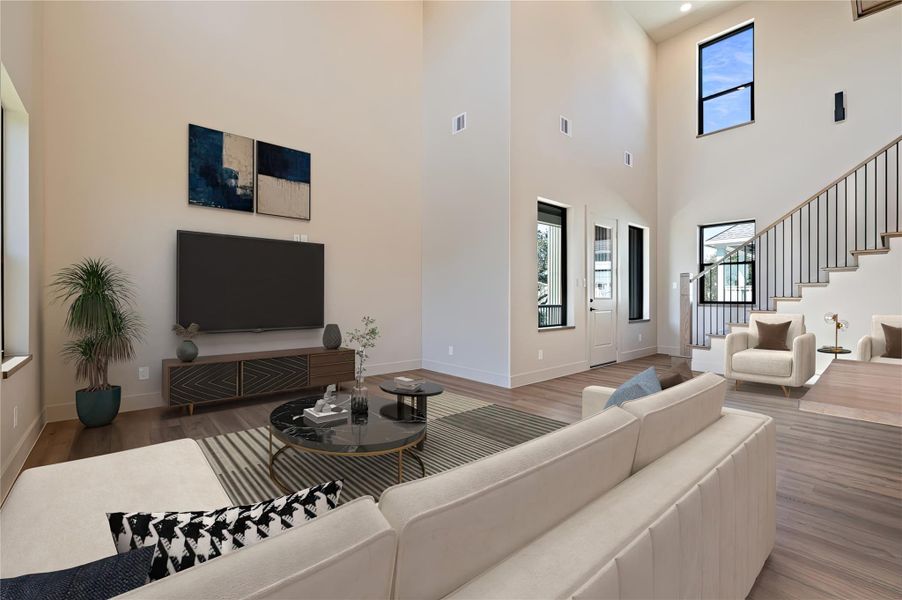 Another view of this spacious living area (virtually staged)