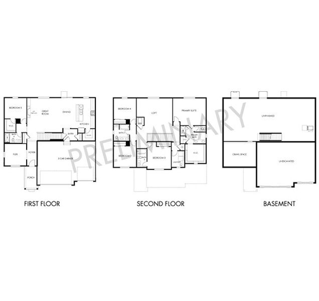 2D floor plan layout of this home in Poudre Heights: The Alpine Collection, Windsor, CO (Image 3).