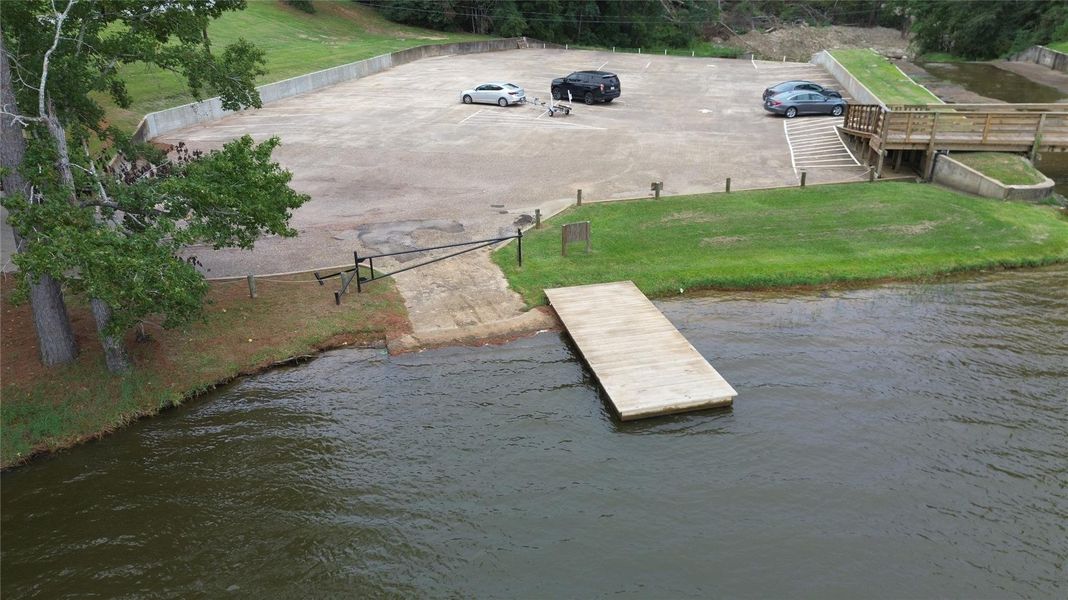 Elkins Lake private boat dock.