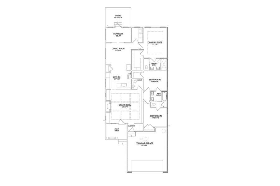 2D floor plan layout of this home in Songbird, Hampstead, NC (Image 4). 2D floor plan layout of this home in Songbird, Hampstead, NC (Image 4).