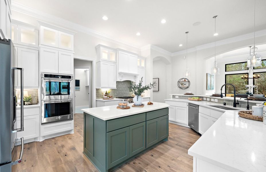 Furnished interior view inside a new home in The Woodlands Hills 65′, Willis (Image 11).