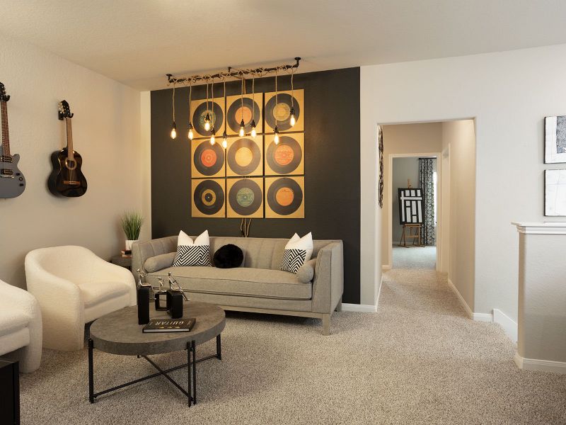 Furnished interior view inside a new home in Spring Brook Village - City Series, Houston (Image 11). Furnished interior view inside a new home in Spring Brook Village - City Series, Houston (Image 11).