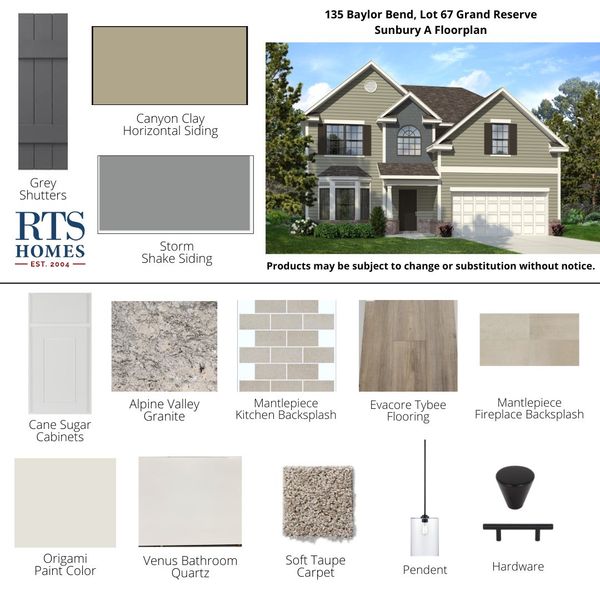 2D floor plan layout of this home in Grand Reserve, Hinesville, GA (Image 3).