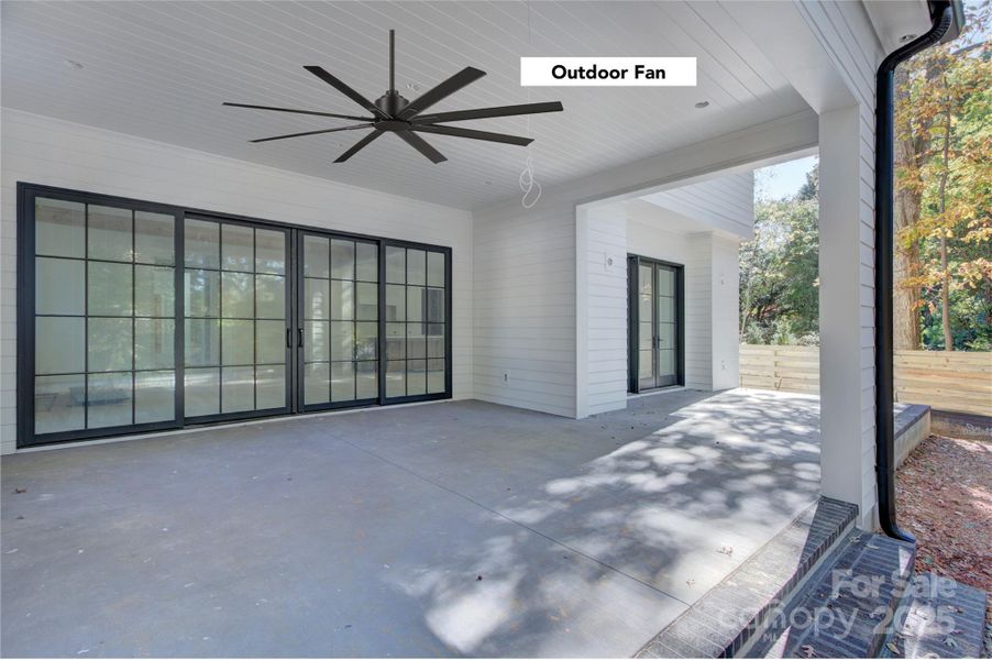 Covered porch leads to uncovered porch area Covered porch leads to uncovered porch area