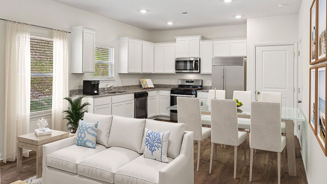 Representative furnished interior of a home built from the Bennet by D.R. Horton in The Hideaway at Fox Meadows, Bluff City (Image 4).