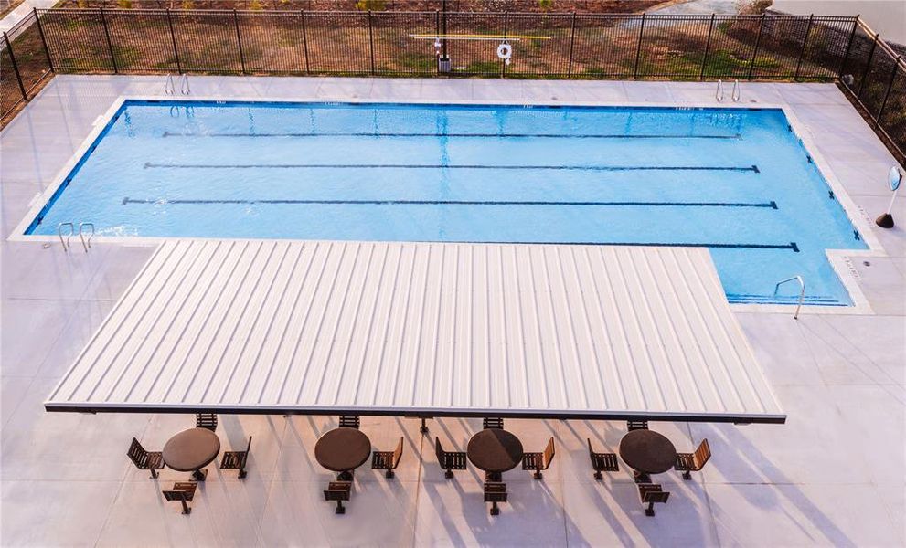 Swim laps in the lap pool.