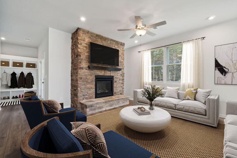 Living Room with Fireplace