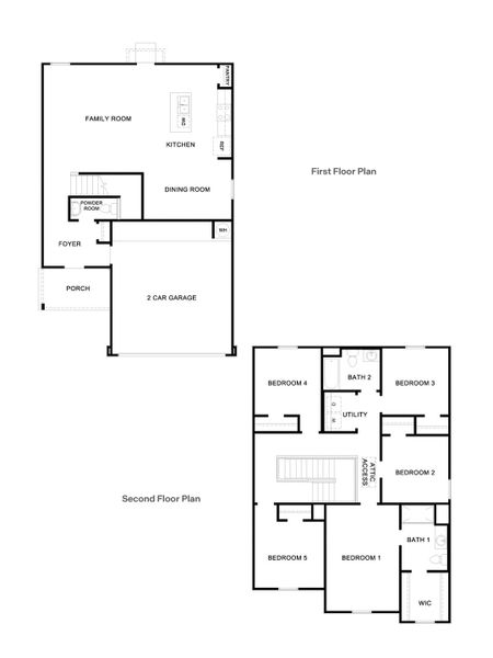 2D floor plan layout for the The Franklin by D.R. Horton in Ladera, Luling, TX (Image 5).