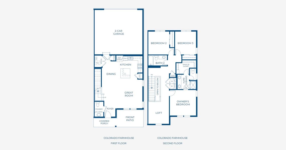 2D floor plan layout for the 2402 by Risewell Homes in Harvest Crossing, Aurora, CO (Image 3).