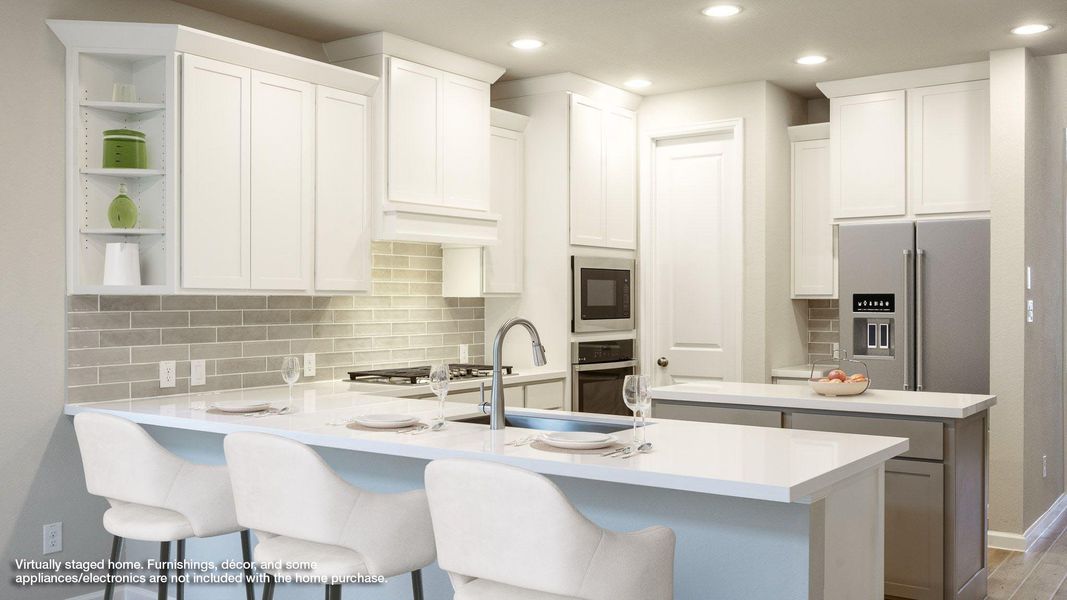 Furnished interior view inside a new home in Lariat 45', Liberty Hill (Image 3). Furnished interior view inside a new home in Lariat 45', Liberty Hill (Image 3).