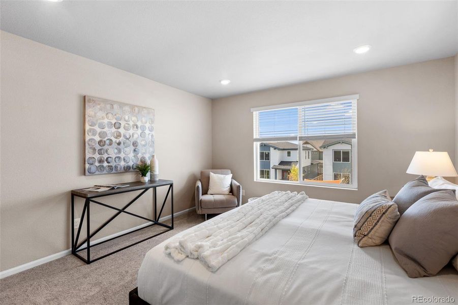 Furnished interior view inside a new home in Woodrose at Painted Prairie, Aurora (Image 14). Furnished interior view inside a new home in Woodrose at Painted Prairie, Aurora (Image 14).