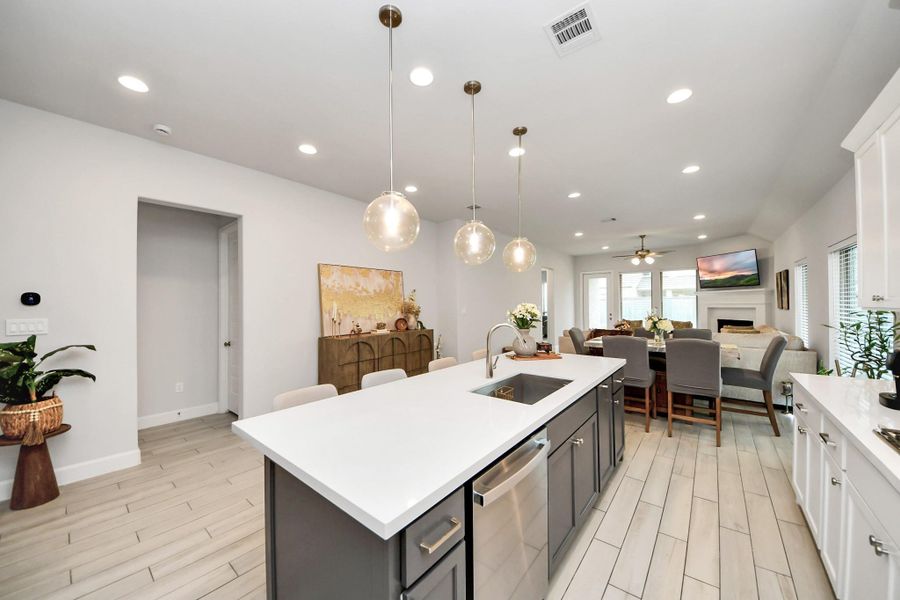 Furnished interior view inside a new home in Bridgeland, Cypress (Image 8). Furnished interior view inside a new home in Bridgeland, Cypress (Image 8).