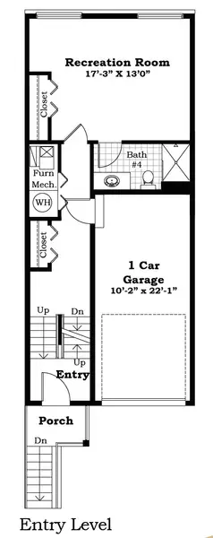 2D floor plan layout for the The Keswick Townhome (Interior Walk-Out) by Norfolk Homes in Bristol Ridge Townhomes, Ann Arbor, MI (Image 4).