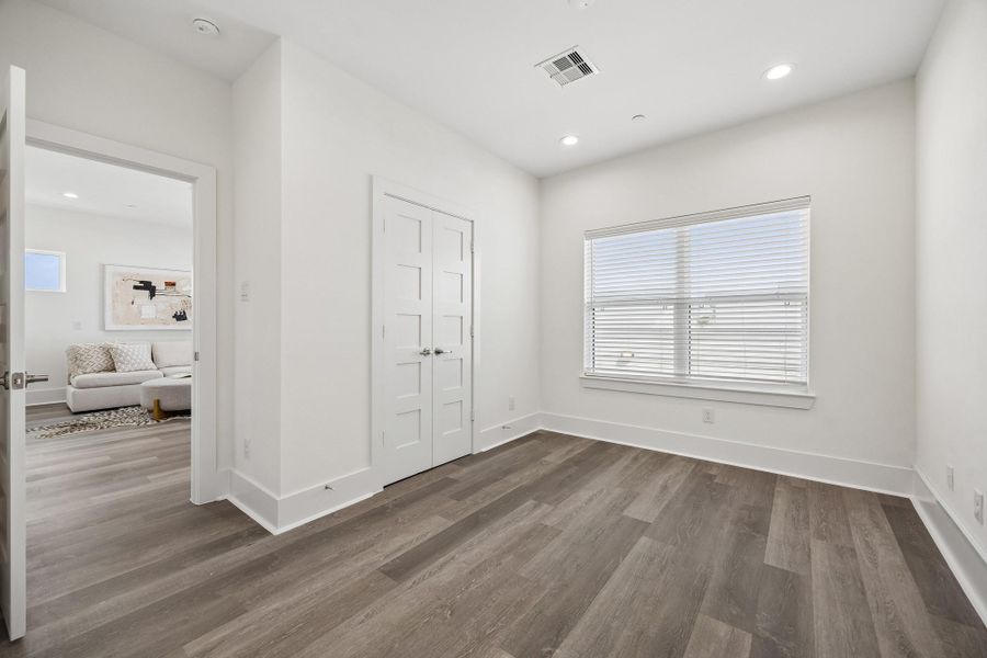 Extra room on the fourth floor would be a great home office, workout space or fourth bedroom. Extra room on the fourth floor would be a great home office, workout space or fourth bedroom.