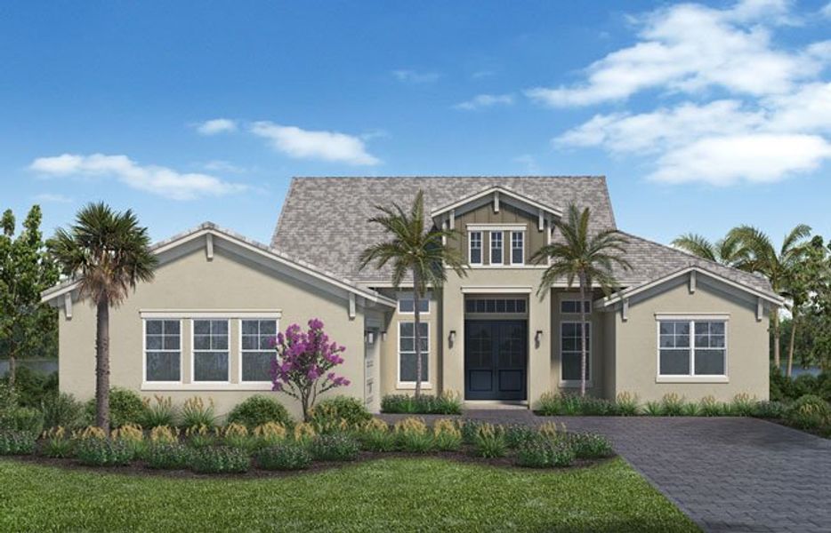 Representative exterior photo of a completed home built from the Tequesta Grand by Minto Communities in Westlake, Loxahatchee, FL (Image 18).