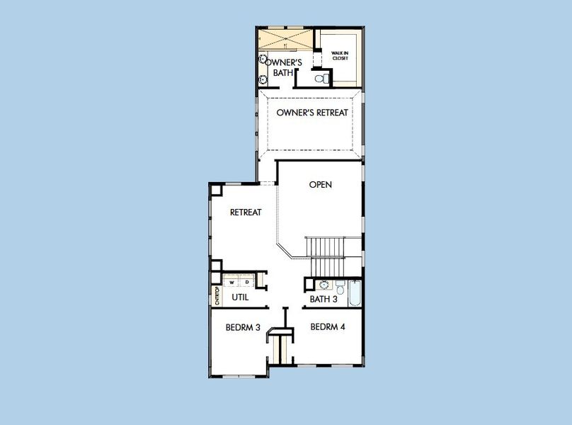 2D floor plan layout for the The Scottsburg by David Weekley Homes in Edgewater Garden Series, Royse City, TX (Image 5).