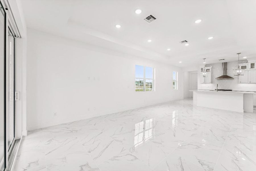 Kitchen, Dining Area & Great Room