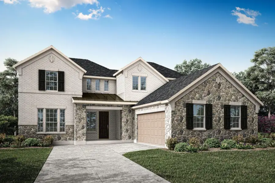 Representative exterior photo of a completed home built from the Davis by Tri Pointe Homes in LaPrelle, Haslet, TX (Image 2). Representative exterior photo of a completed home built from the Davis by Tri Pointe Homes in LaPrelle, Haslet, TX (Image 2).