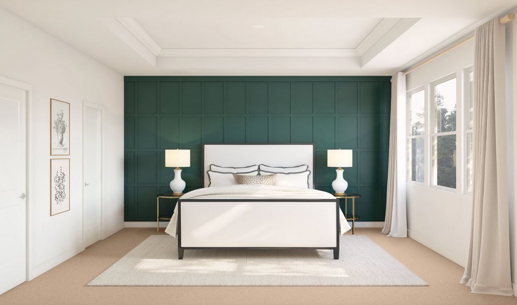 Primary suite with feature wall Primary suite with feature wall