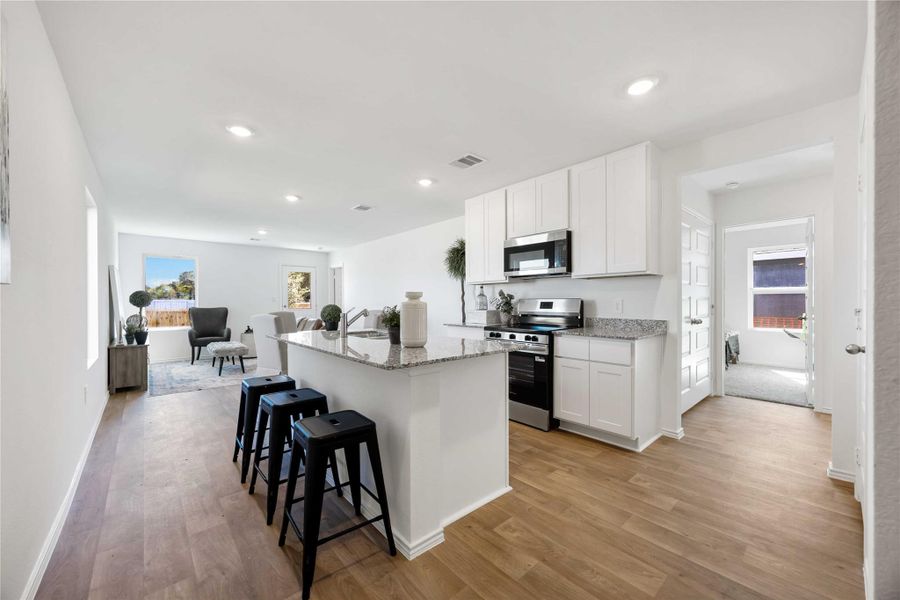 Furnished interior view inside a new home in Garver Heights, Houston (Image 6). Furnished interior view inside a new home in Garver Heights, Houston (Image 6).