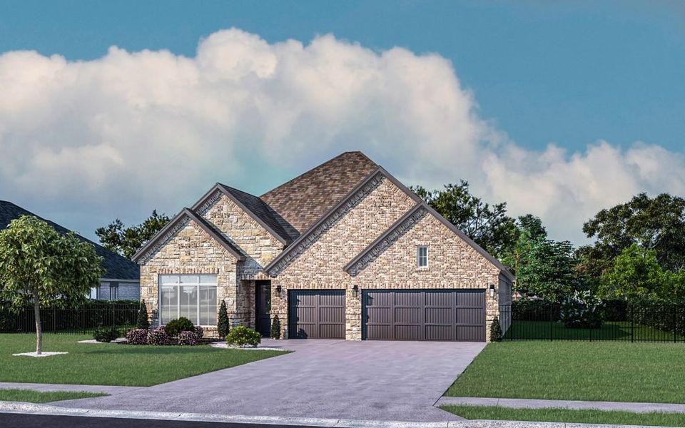 Representative exterior photo of a completed home built from the Breckenridge by Stonefield Homes in Heath Golf and Yacht Club, Rockwall, TX (Image 29).