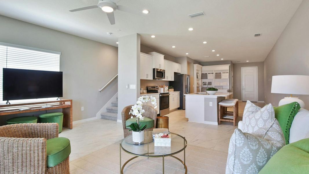 Furnished interior view inside a new home in Palm Grove Real Estate and Homes for Sale in Lakewood Ranch, FL - Neal Communities, Lakewood Ranch (Image 8).