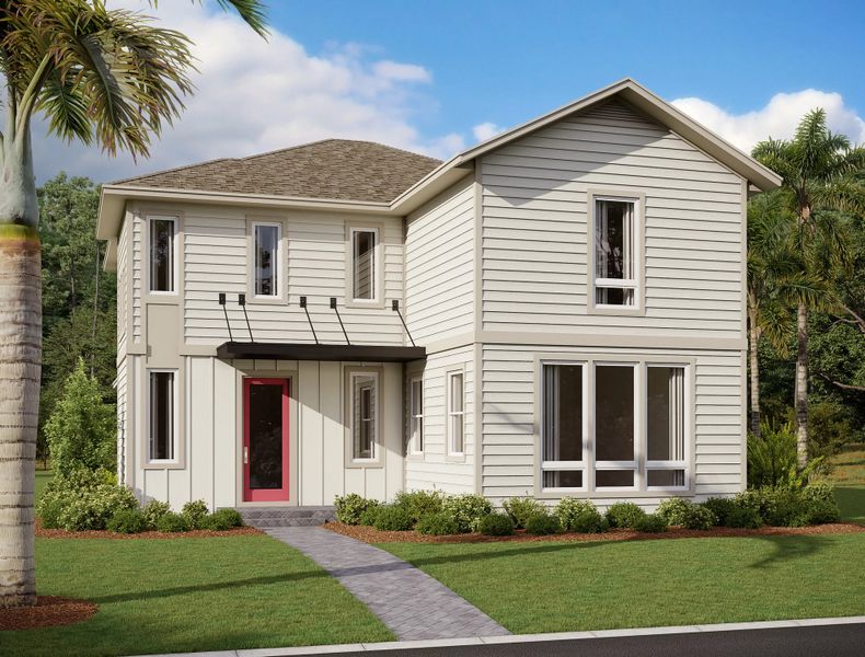 Representative exterior photo of a completed home built from the Anderson by Ashton Woods in Weslyn Park Single Family, St. Cloud, FL (Image 15).