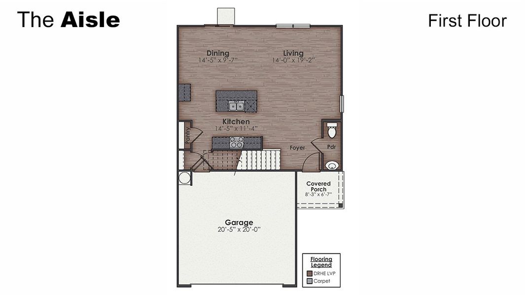 2D floor plan layout of this home in Indigo Preserve, Leland, NC (Image 3).