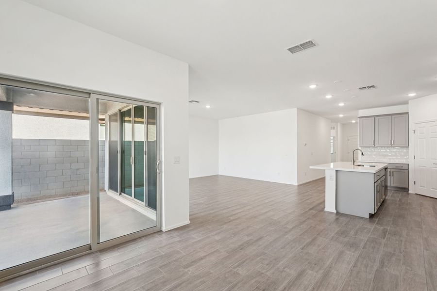 Dining into kitchen and great room. Finishes and options may vary by community Dining into kitchen and great room. Finishes and options may vary by community