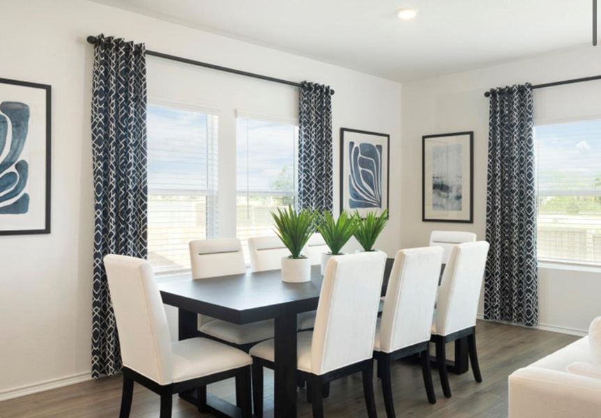Furnished interior view inside a new home in Devine Lake: Highlands 3-Car Collection, Leander (Image 9).