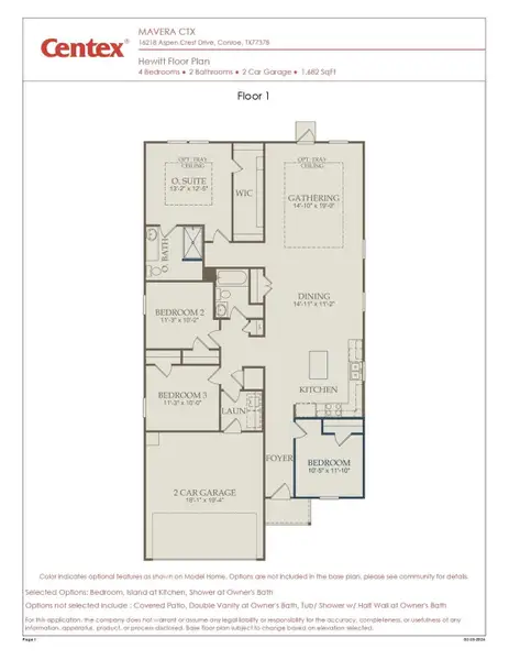 2D floor plan layout of this home in Mavera, Conroe, TX (Image 2). 2D floor plan layout of this home in Mavera, Conroe, TX (Image 2).