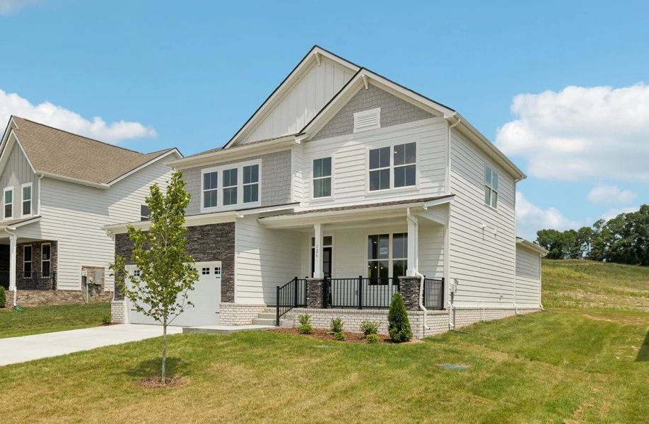 Front exterior of a new home in Willow Landing, Mount Juliet, TN, highlighting curb appeal (Image 15).