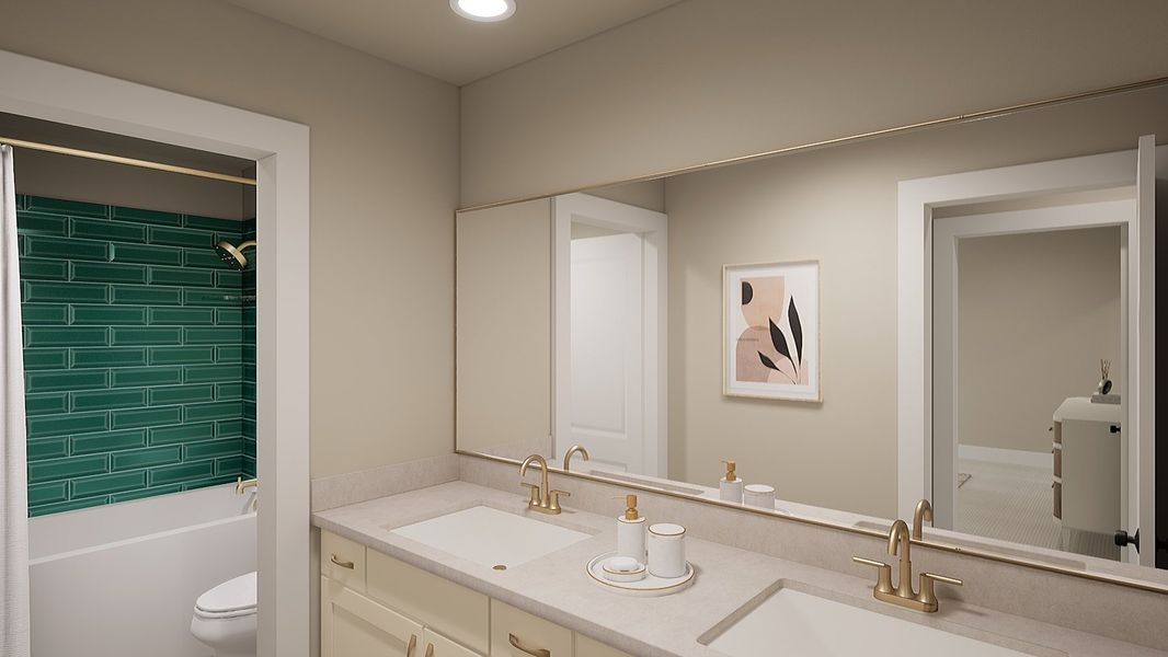 Representative furnished interior of a home built from the Willow by Tri Pointe Homes in Landmark, Denton (Image 14).